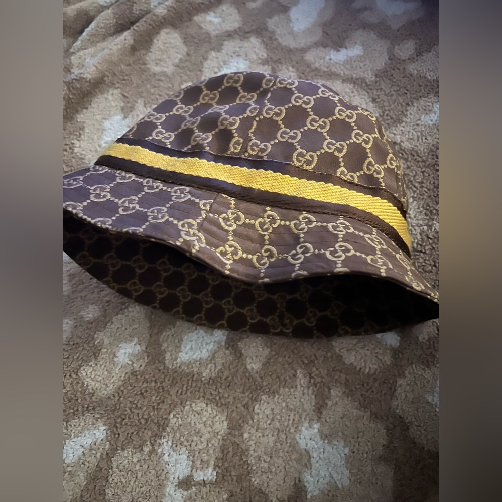 Gucci Signature Brown and Gold Bucket Hat - Picture 7 of 7